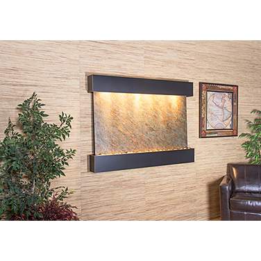 Teton Falls 45"H Blackened Green Stone Fountain-Square Edges