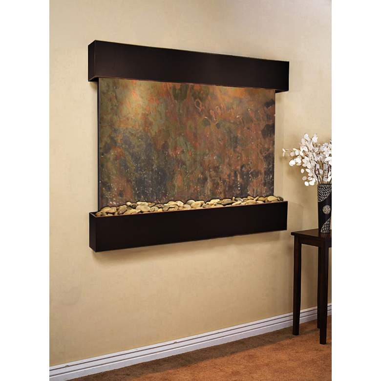 Image 1 Teton Falls 45" High Stone Modern Wall Fountain