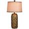Teton Tribal Marked Antique Gold Table Lamp