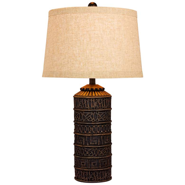 Image 1 Teton Tribal Marked Brown Table Lamp