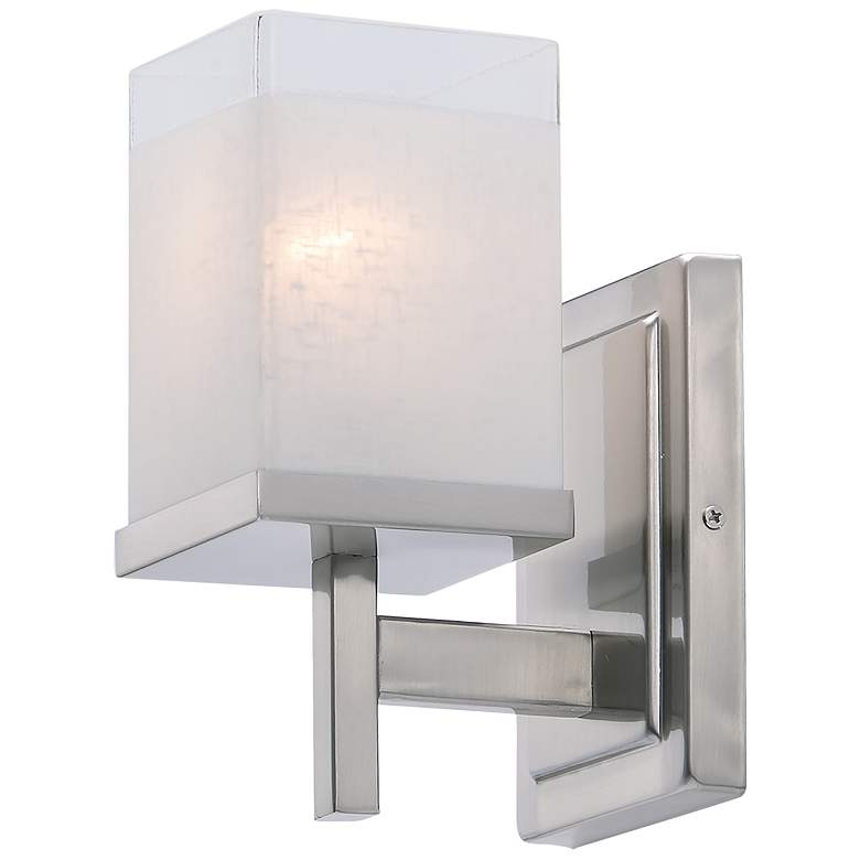 Image 1 Tetra 1 Light 5" Wide Satin Nickel Vanity Light