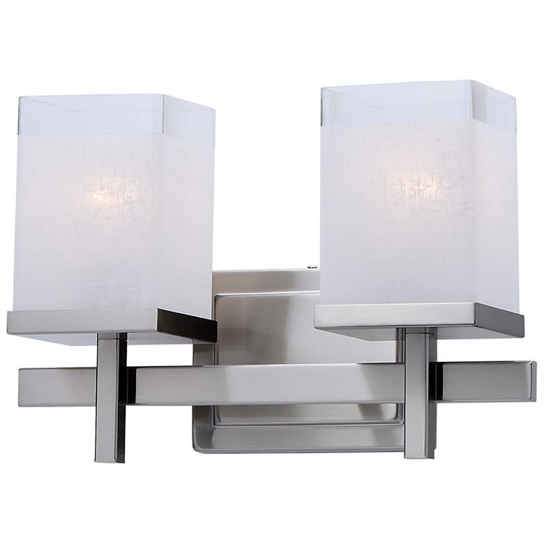 Image 1 Tetra 2 Light 14" Wide Satin Nickel Vanity Light