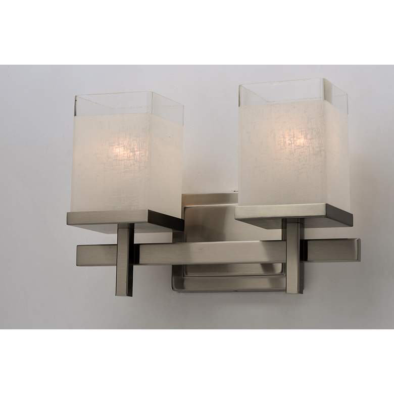 Image 3 Tetra 2 Light 14" Wide Satin Nickel Vanity Light more views