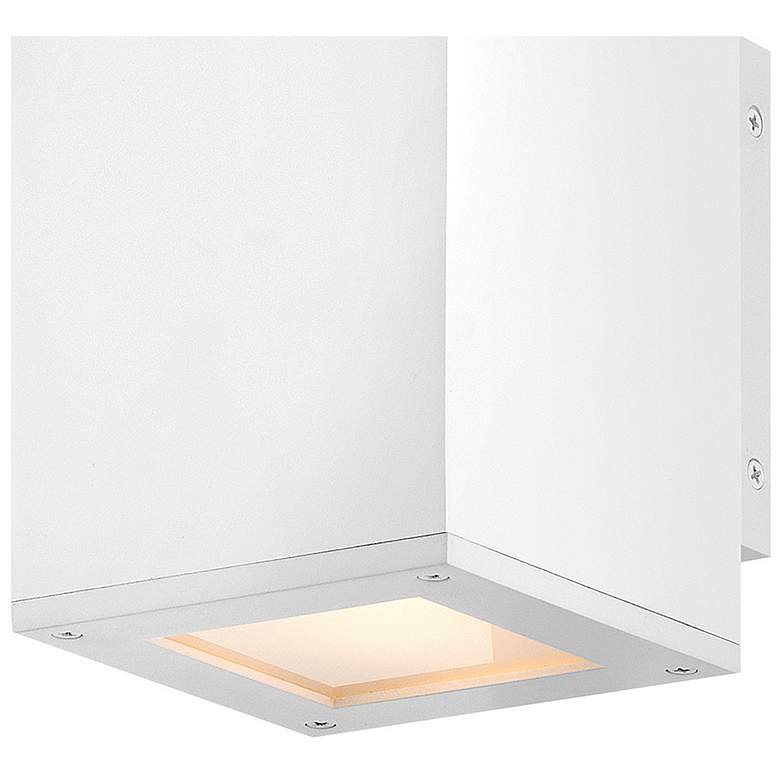 Image 4 Tetra 8"H Textured White Rectangular LED Outdoor Wall Light more views