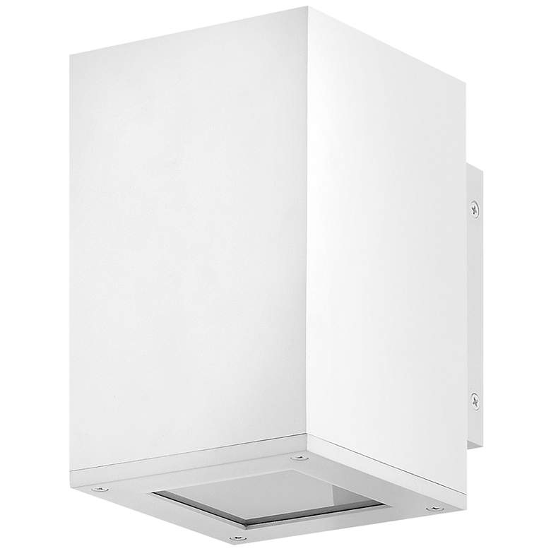 Image 5 Tetra 8"H Textured White Rectangular LED Outdoor Wall Light more views
