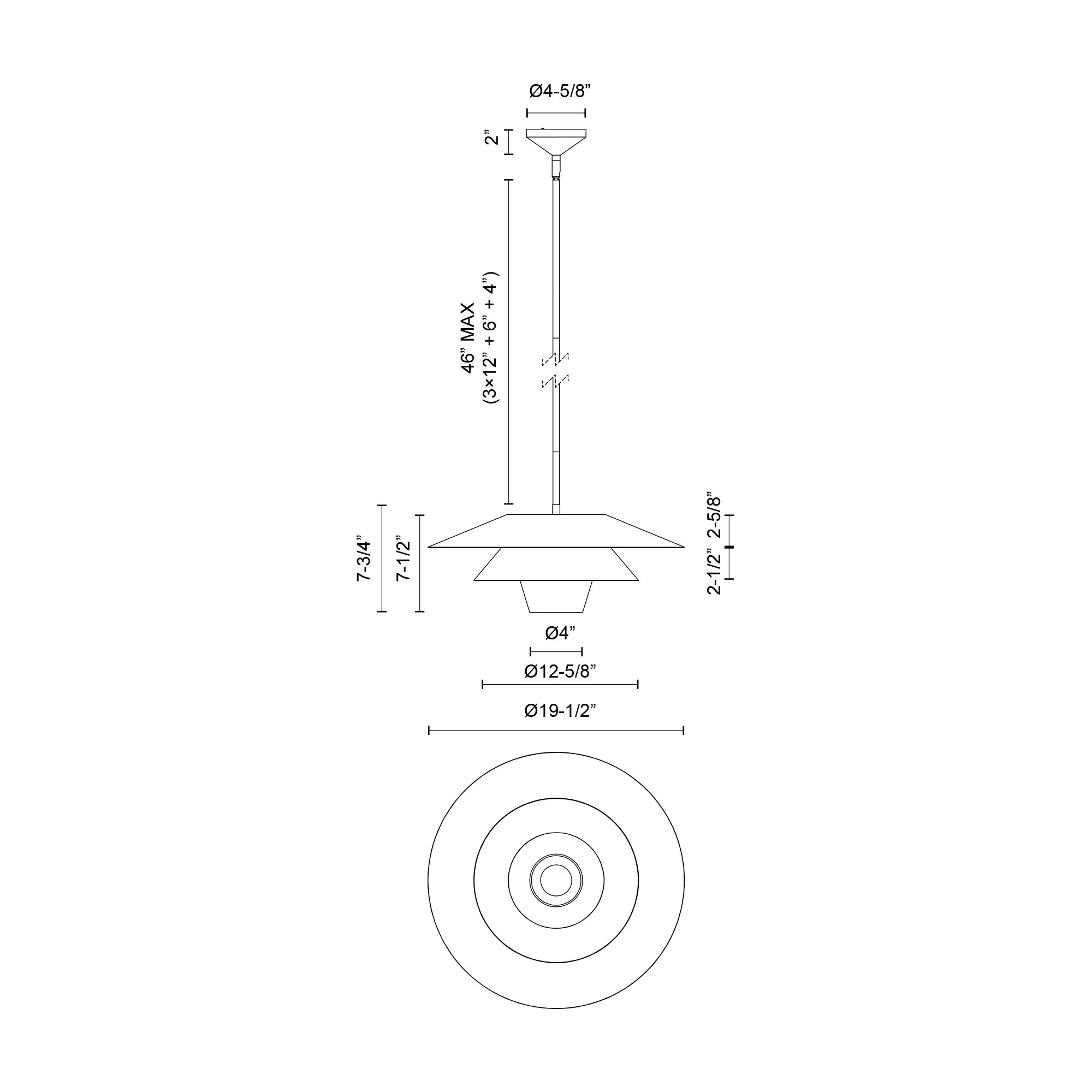 Image 3 Tetsu 19 1/2" Wide Brushed Gold Pendant Light more views