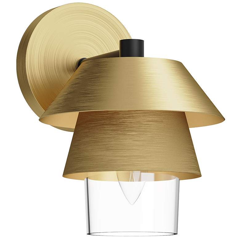 Image 1 Tetsu 8 3/4" High Brushed Gold Wall Sconce