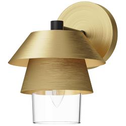 Tetsu 8 3/4" High Brushed Gold Wall Sconce