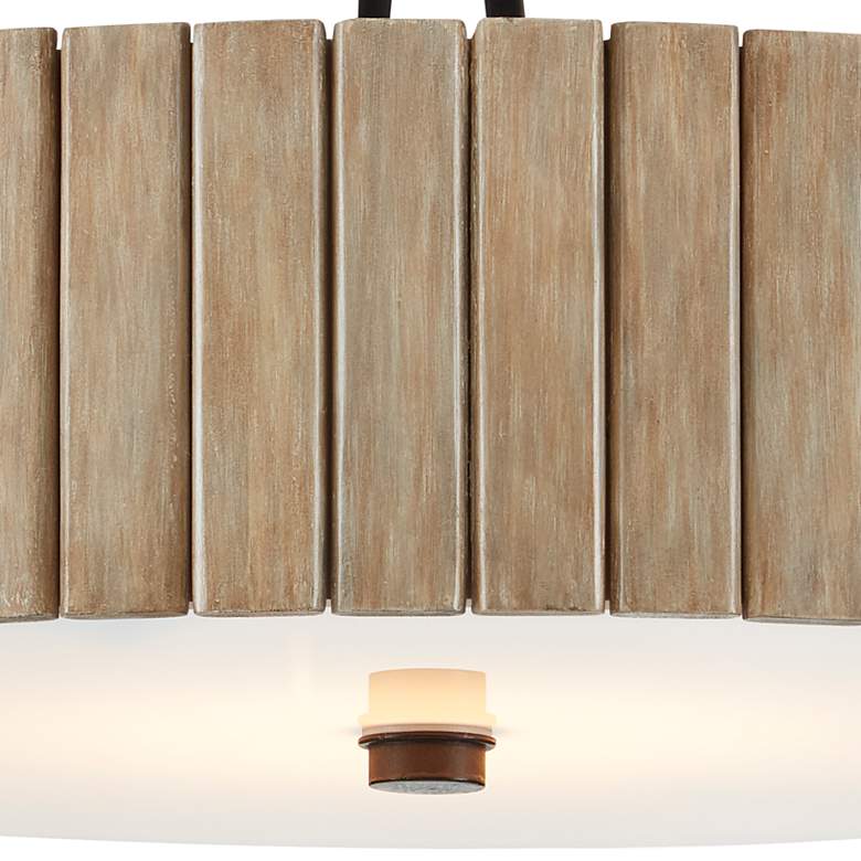 Image 2 Tetterby 20" Wide Black and Tan Drum LED Ceiling Light more views