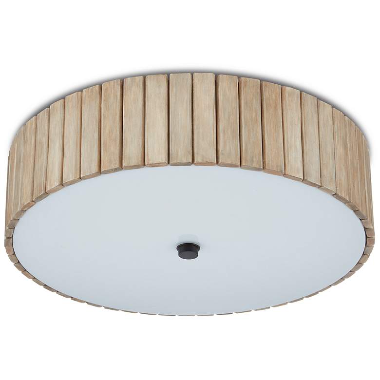 Image 5 Tetterby 20" Wide Black and Tan Drum LED Ceiling Light more views