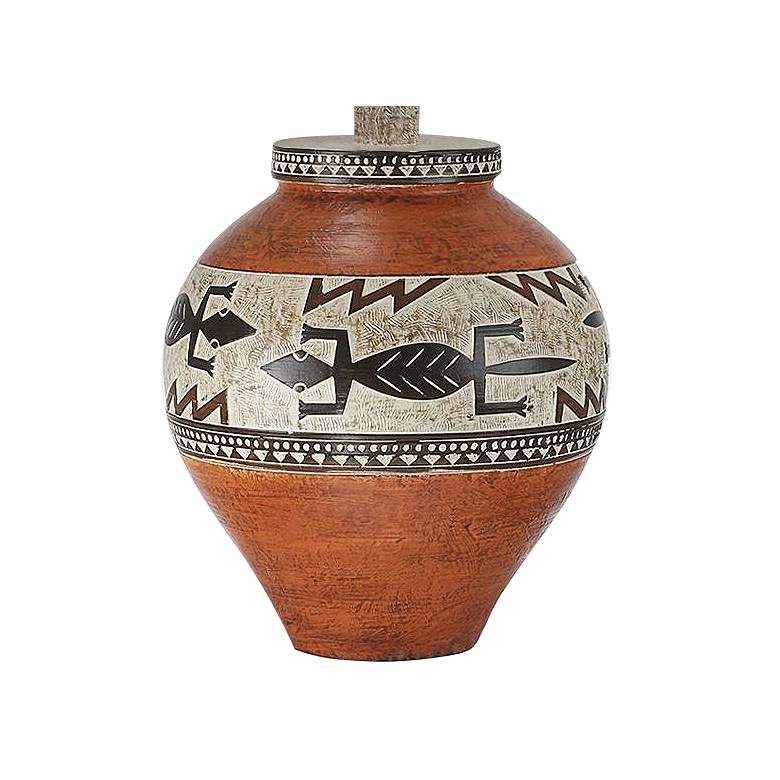 Image 4 Tex Indian Brick Hydrocal Urn Table Lamp more views