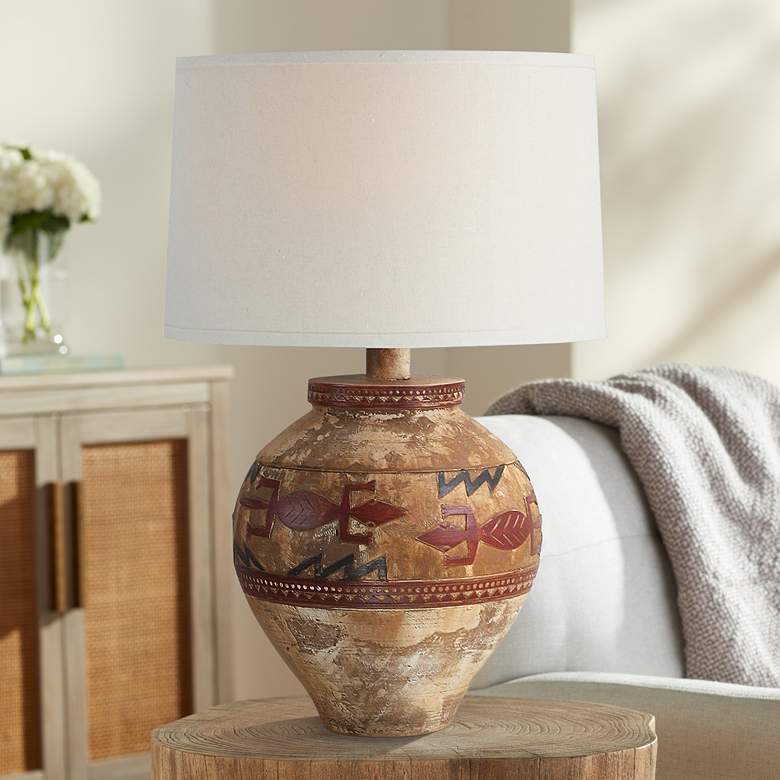 Image 1 Tex Terracotta Hydrocal Urn Table Lamp