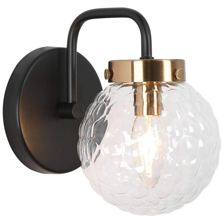 Image 1 Texa 1-Light 5.1" Wide Black and Gold Bath Light