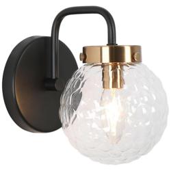 Texa 1-Light 5.1" Wide Black and Gold Bath Light