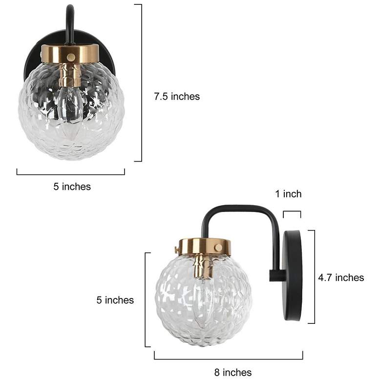 Image 2 Texa 1-Light 5.1" Wide Black and Gold Bath Light more views
