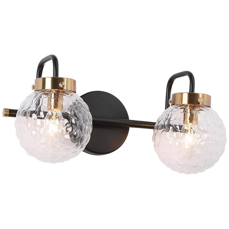 Image 1 Texa 2-Light 15" Wide Black and Gold Bath Light