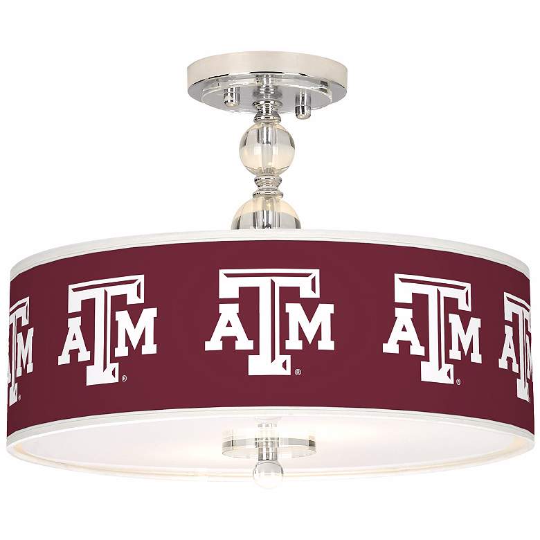 Image 1 Texas A&M University 16 inch Wide Semi-Flush Ceiling Light