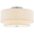 Textile 15"W Nickel Ceiling Light with Cream Tiered Shade