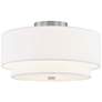 3_Textile 15"W Nickel Ceiling Light with White Tiered Shade
