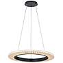 2_Textile 18" Wide Medallo LED Ring Cream Linen Pendant