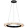 Textile 18" Wide Medallo LED Ring Cream Linen Pendant