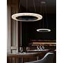 3_Textile 18" Wide Medallo LED Ring Cream Linen Pendant more views