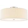 3_Textile 18"W Brushed Nickel Ceiling Light with Cream Shade