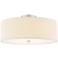 Textile 18"W Brushed Nickel Ceiling Light with Cream Shade
