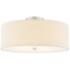Textile 18"W Brushed Nickel Ceiling Light with Cream Shade