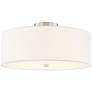 3_Textile 18"W Brushed Nickel Ceiling Light with White Shade