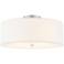 Textile 18"W Brushed Nickel Ceiling Light with White Shade