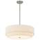 Textile 22"W Classic Tiered Drum Brushed Nickel Pendant w/ Cream Shade