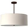 Textile 24" Wide Bronze LED Pendant Light with White Shade