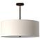 Textile 24" Wide Bronze LED Pendant Light with White Shade