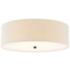 Textile 24" Wide Matte Black Ceiling Light with Cream Shade
