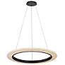 2_Textile 24" Wide Medallo LED Ring Cream Linen Pendant