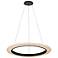 Textile 24" Wide Medallo LED Ring Cream Linen Pendant