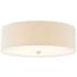 Textile 24"W Brushed Nickel Ceiling Light with Cream Shade