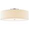 Textile 24"W Nickel Semi-Flush Ceiling Light w/ Cream Shade