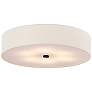 3_Textile 30" Wide Matte Black Ceiling Light with Cream Shade