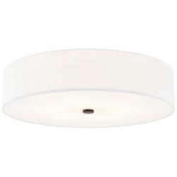 Textile 30" Wide Matte Black Ceiling Light with White Shade