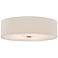 Textile 30"W Brushed Brass Ceiling Light with Cream Shade