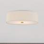 2_Textile 30"W Brushed Brass Ceiling Light with Cream Shade