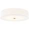 Textile 30"W Brushed Brass Ceiling Light with White Shade
