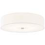 2_Textile 30"W Brushed Nickel Ceiling Light with White Shade
