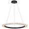 Textile 32" Wide Medallo LED Ring Cream Linen Pendant