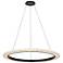 Textile 42" Wide Medallo LED Ring Cream Linen Pendant