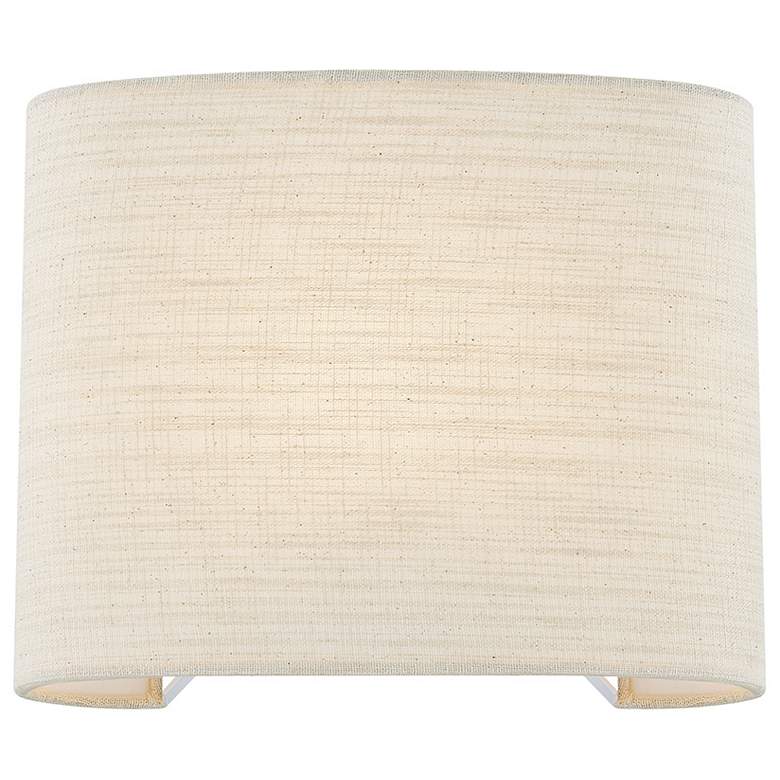 Image 3 Textile 9.75" High Wide Oval Fabric ADA Wall Sconce With Cream Linen S more views