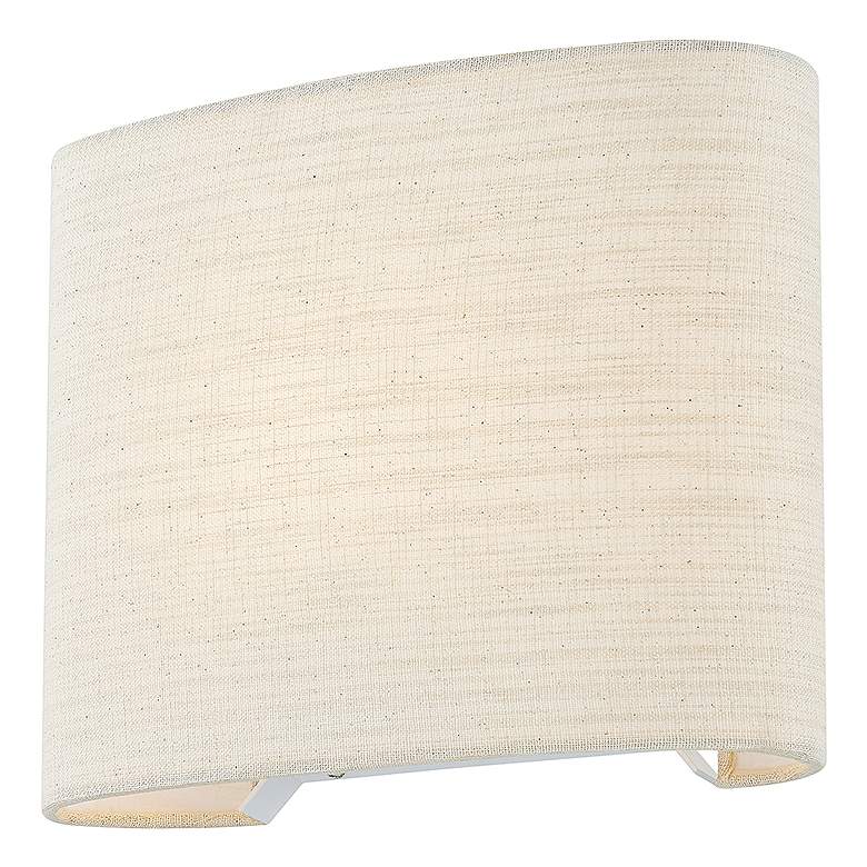 Image 4 Textile 9.75" High Wide Oval Fabric ADA Wall Sconce With Cream Linen S more views