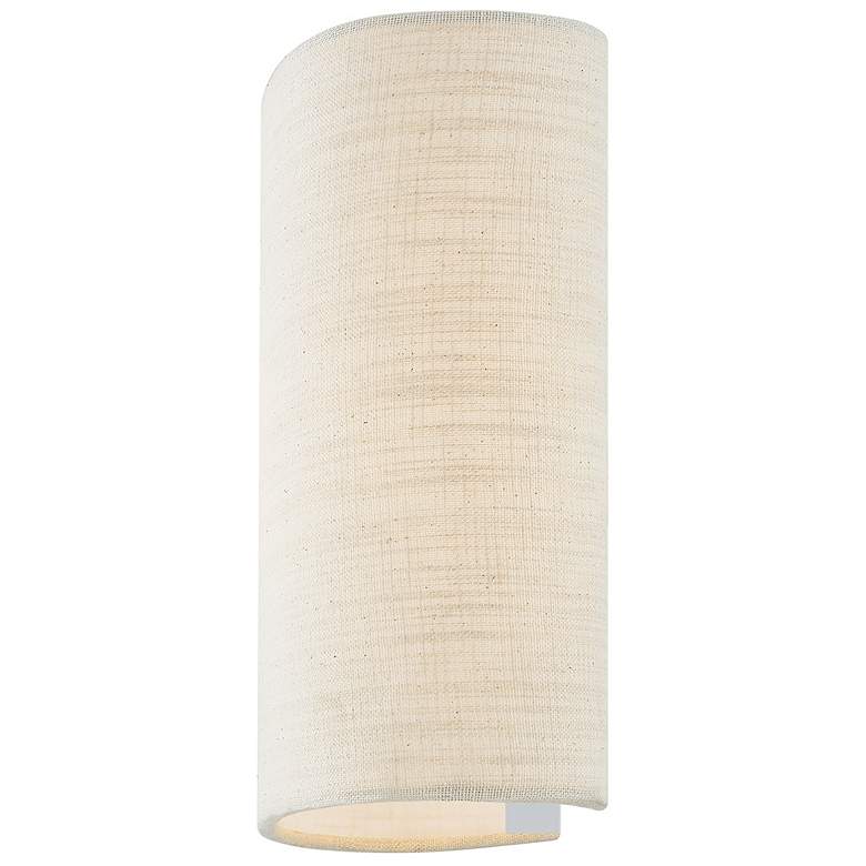 Image 5 Textile 9.75" High Wide Oval Fabric ADA Wall Sconce With Cream Linen S more views